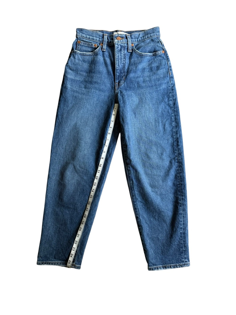 Madewell Balloon Jeans Size 25 High Waisted Relaxed Straight Leg Medium Wash ✨ - Picture 6 of 9